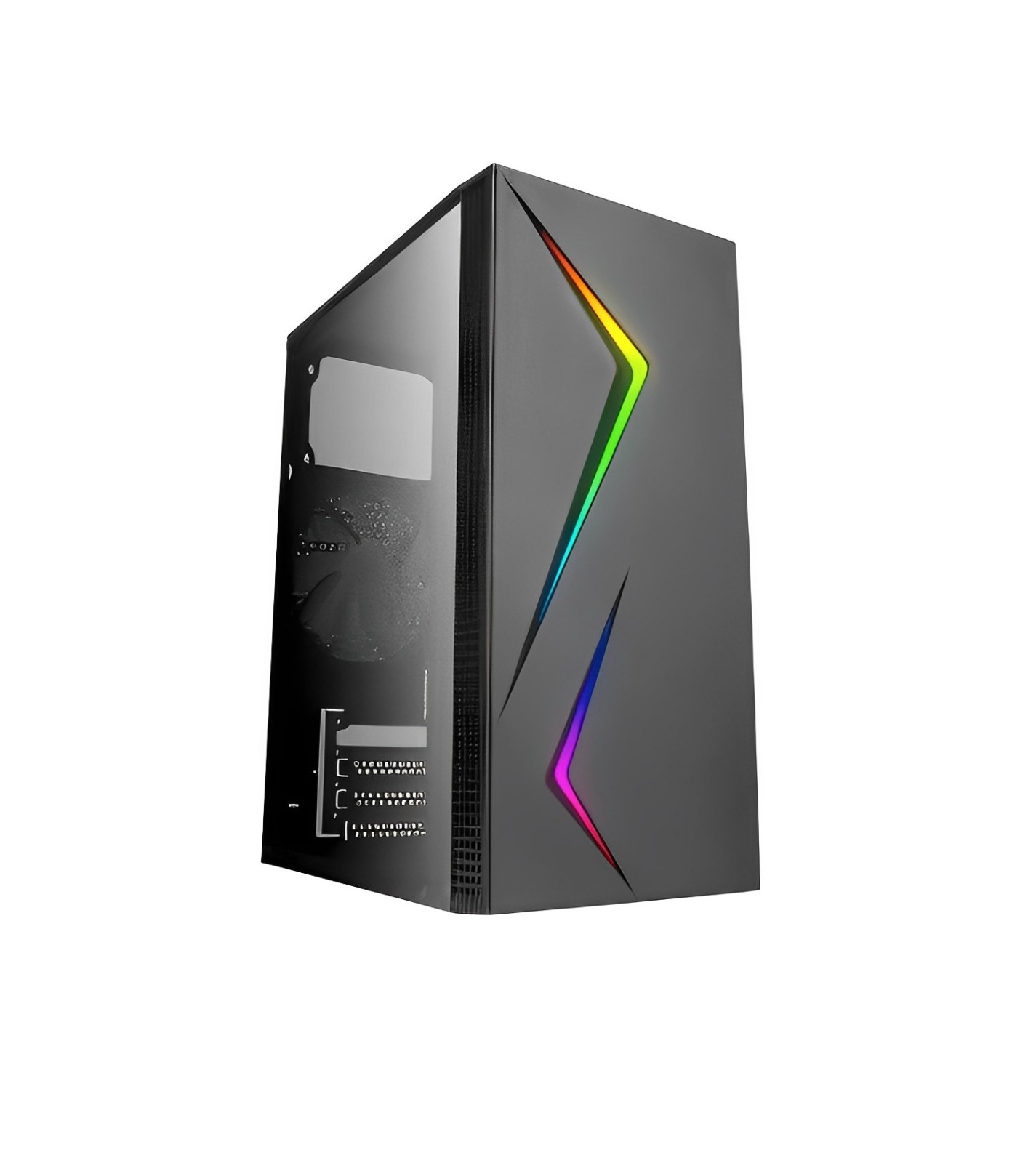 REVENGE TROOPER 300W TEMPERLI CAM SIYAH Rainbow RGB Fan Atx Kasa