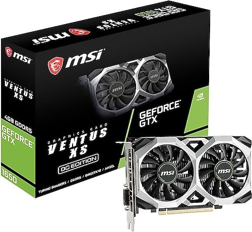 MSI GEFORCE 4GB GTX1650 GDDR6 128 Bit VENTUS XS OCV1 HDMI DP DVI 16X (PCIe 3.0)