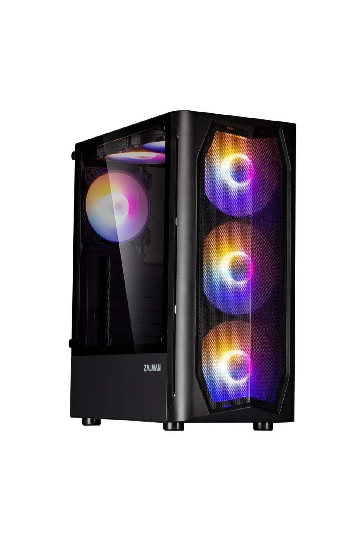 ZALMAN N4 REV. 1 MEGAMAX 600W 80+ Mesh Panel Siyah 3x 12cm RGB Fan Mid Tower Oyuncu Kasası