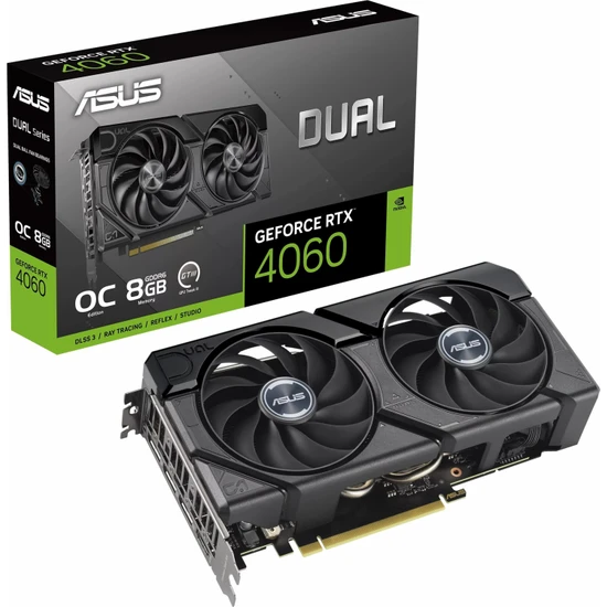 ASUS GEFORCE 8GB RTX4060 DUAL OC EVO EDITION GDDR6 128 Bit DLSS DUAL-RTX4060-O8G-EVO HDMI 3xDP