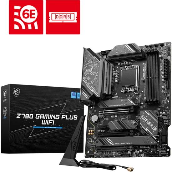 MSI INTEL Z790 GAMING PLUS WIFI DDR5(X4) 7200MHZ(OC) HDMI / DP M.2 x 4X Wifi-6E 1700P USB 3.2 Gen1, Gen2 (12-13-14. Nesi