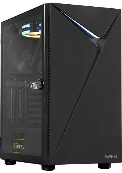 GAMDIAS ARGUS E4 ELITE 750w 80+ Tempered Glass USB 3.0 Siyah 120mm Led Fanlı Gaming Kasa