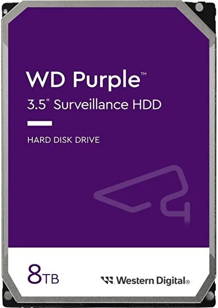 WD 3.5 PURPLE 8TB 5700RPM 256MB SATA3 Güvenlik HDD WD85PURZ (7/24)