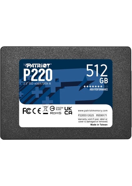 PATRIOT P220 2.5 512GB SATA3 550/500 SSD (P220S512G25)