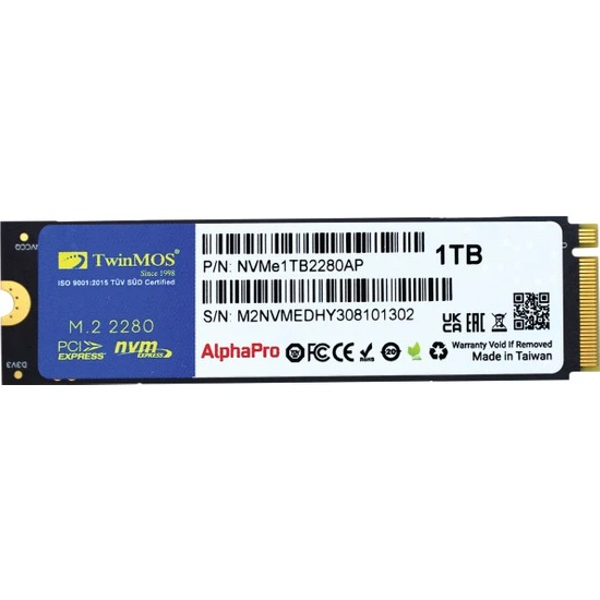 TwinMOS ALPHA PRO 1TB PCIe 4.0 x4 NVMe 3600/3250 3DNAND SSD NVME1TB2280AP