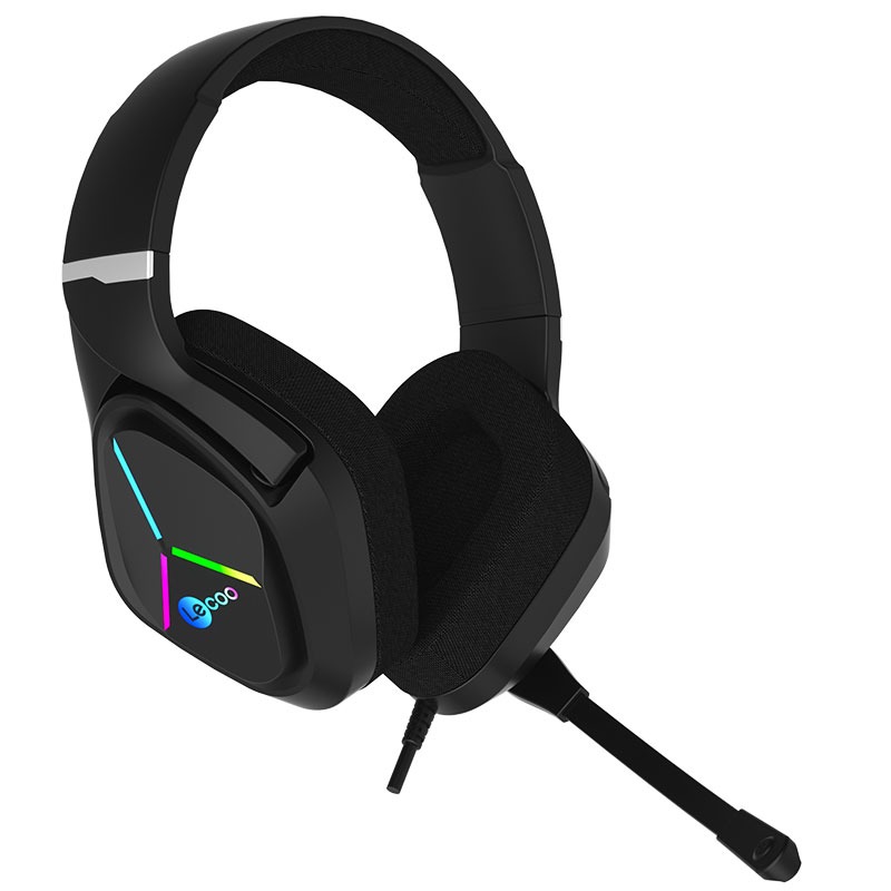 LENOVO LECOO RGB Aydnlatmal Gaming Kulaklk Usb+3.5mm Jackl Kulakst Siyah/Krmz HT406