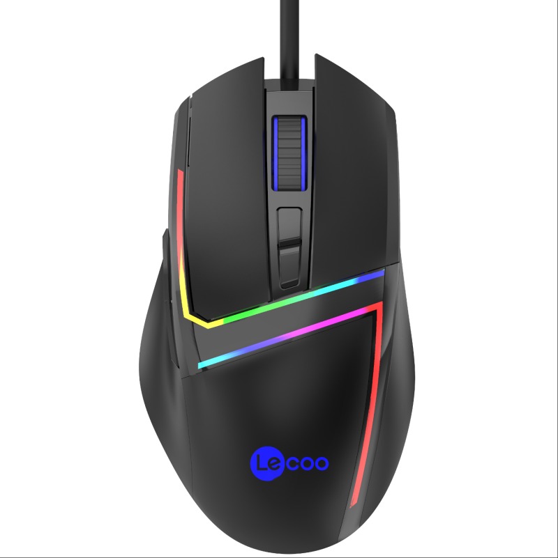 LENOVO LECOO MS106 Usb+Kablolu 3200DPI+7 Tulu RGB Aydnlatmal Gaming Mouse