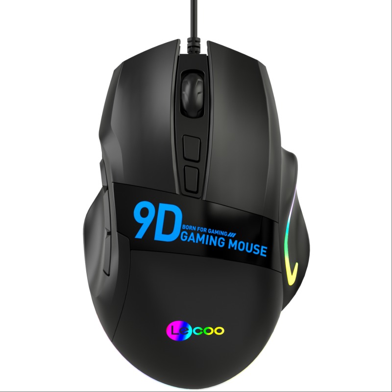 LENOVO LECOO MS130 Usb+Kablolu 7200DPI+9 Tulu RGB Aydnlatmal Gaming Mouse