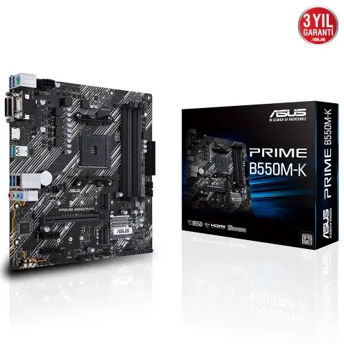 GIGABYTE AMD B550M-K DDR4 - 4x 4733 (OC) HDMI DP M.2 PCIe 16X v4.0 AM4 USB 3.2 (3-4-5. Nesil)