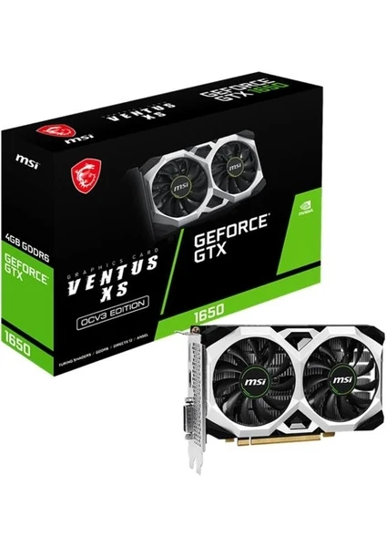 MSI GEFORCE 4GB GTX1650 GDDR6 128 Bit VENTUS XS OCV3 HDMI DP DVI 16X (PCIe 3.0)