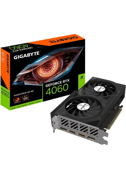 GIGABYTE 8GB RTX4060 WINDFORCE OC GDDR6 128 Bit GV-N4060WF2OC-8GD HDMI DP 16X V4.0 Gaming Ekran Kart