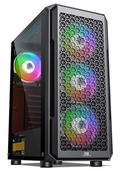 PowerBoost PB-P3385B 650W 80+ BRONZE USB 3.0 Mesh Siyah FIXED FANLI Mid Tower Gaming Kasa