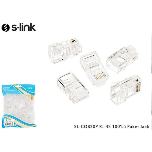 S-LINK SL-COB26P 100 L PAKET Rj45 Konnektr Yeni Nesil Jack FTP